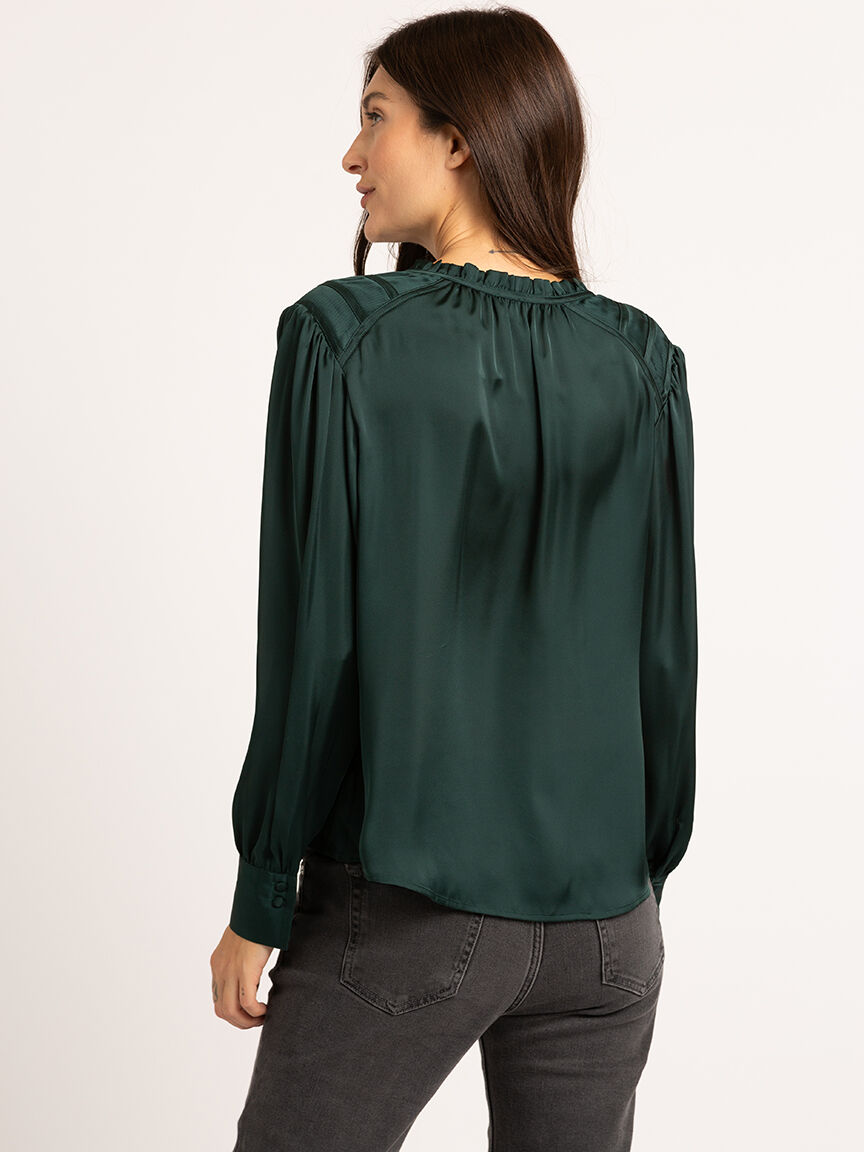 willa satin peasant blouse Image 6