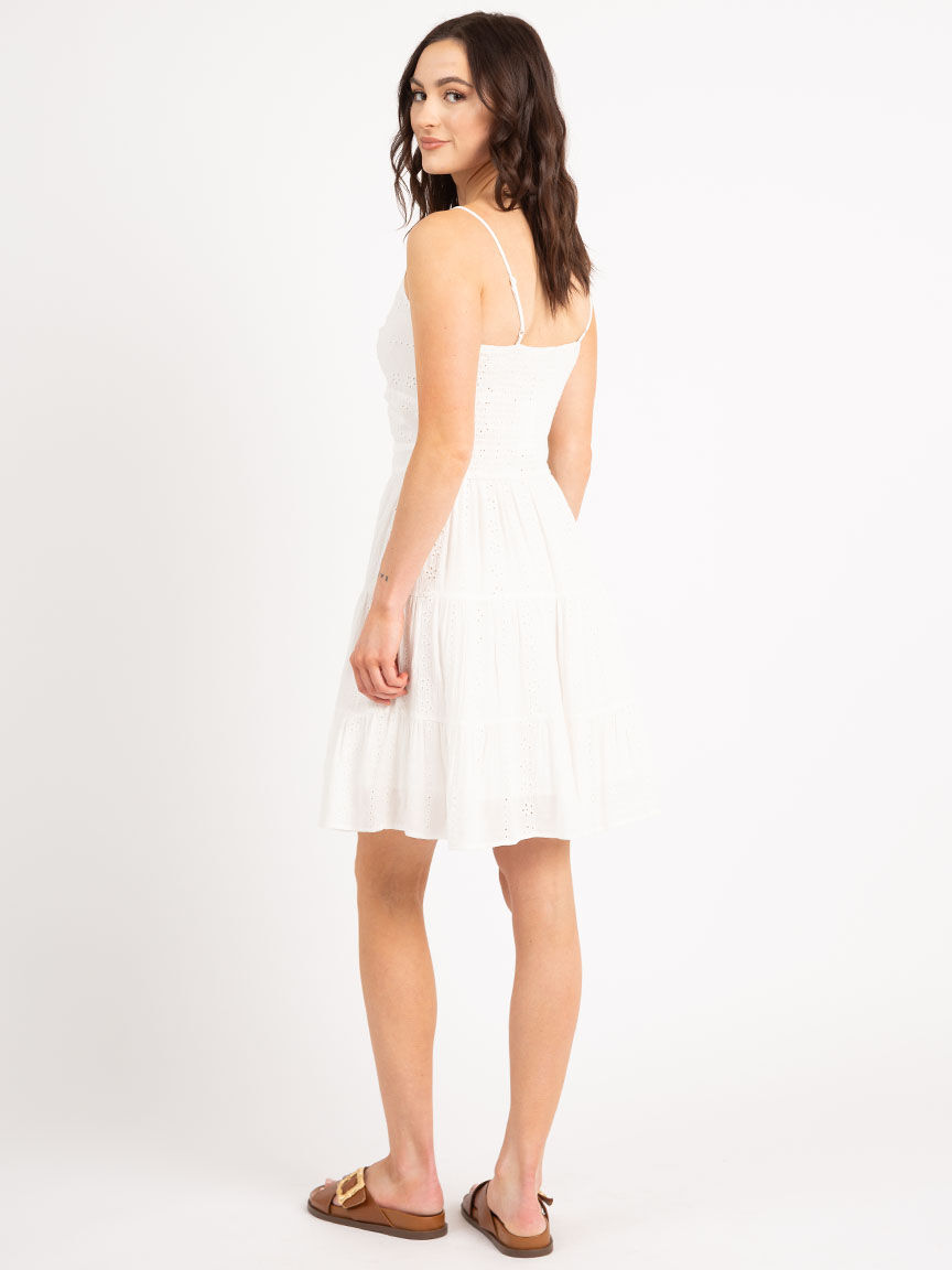 vivienne eyelet strappy twist front tiered short dress Image 3