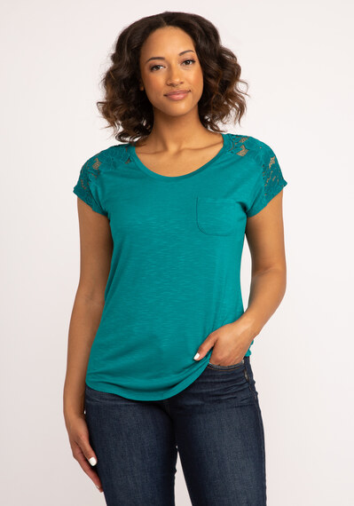 tracee lace insert short sleeve tee Image 1