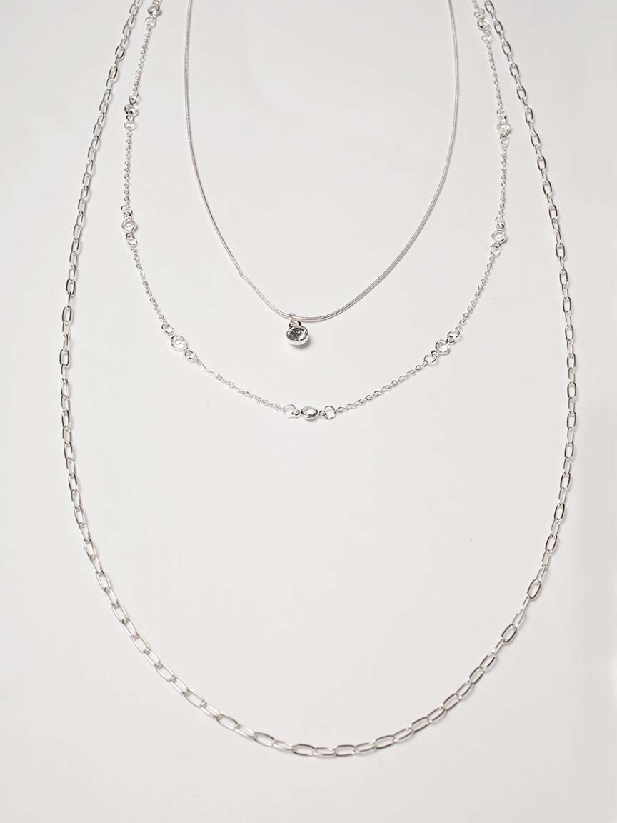 layer silver necklace Image 1