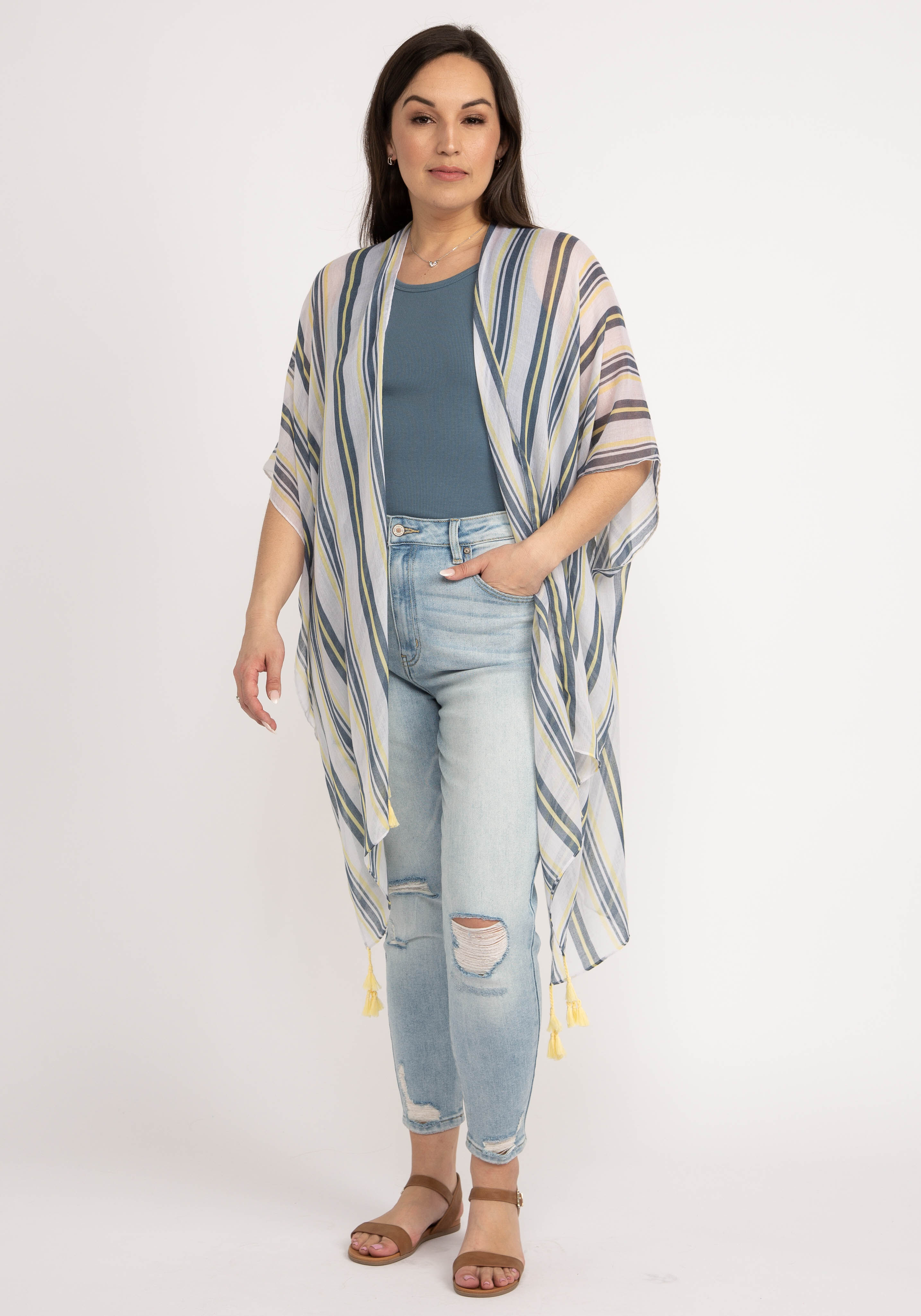 stripes wrap w tassels Image 4