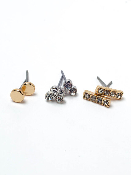 6 pack stud and mini hoop earrings Image 5
