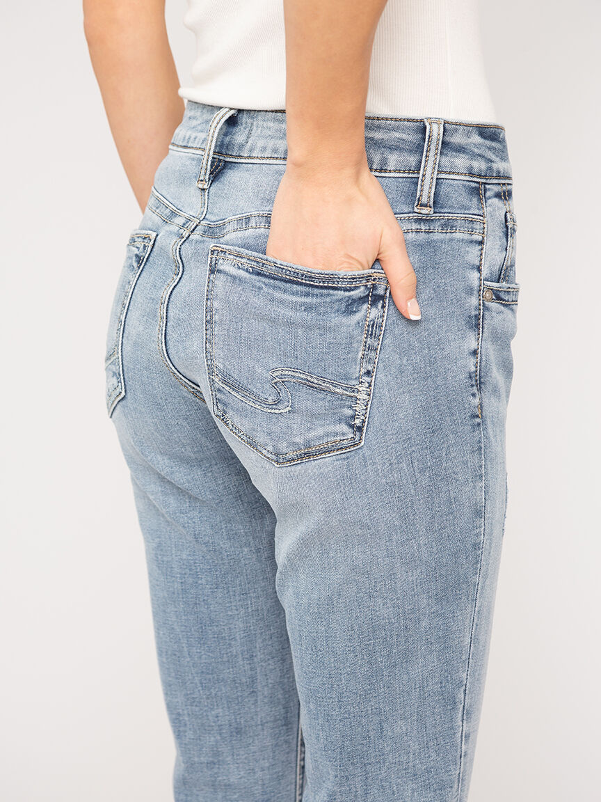 boyfriend mid rise slim leg jeans Image 5