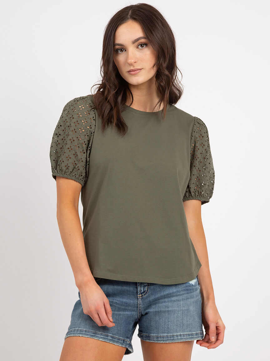 nyra kismet eyelet sleeve top Image 1