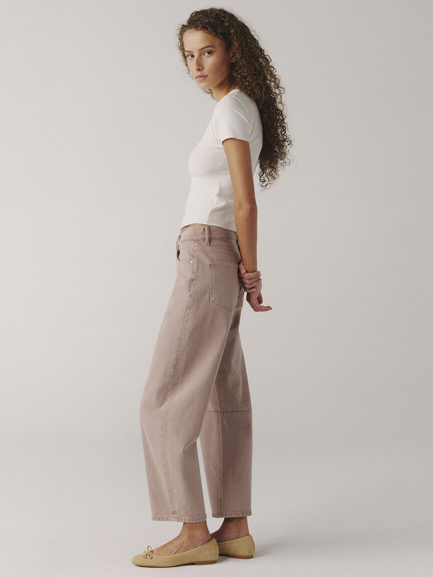 BNA soft curve barrel jean rosewood