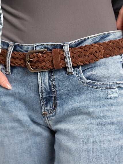 women's braided suede belt Image 2