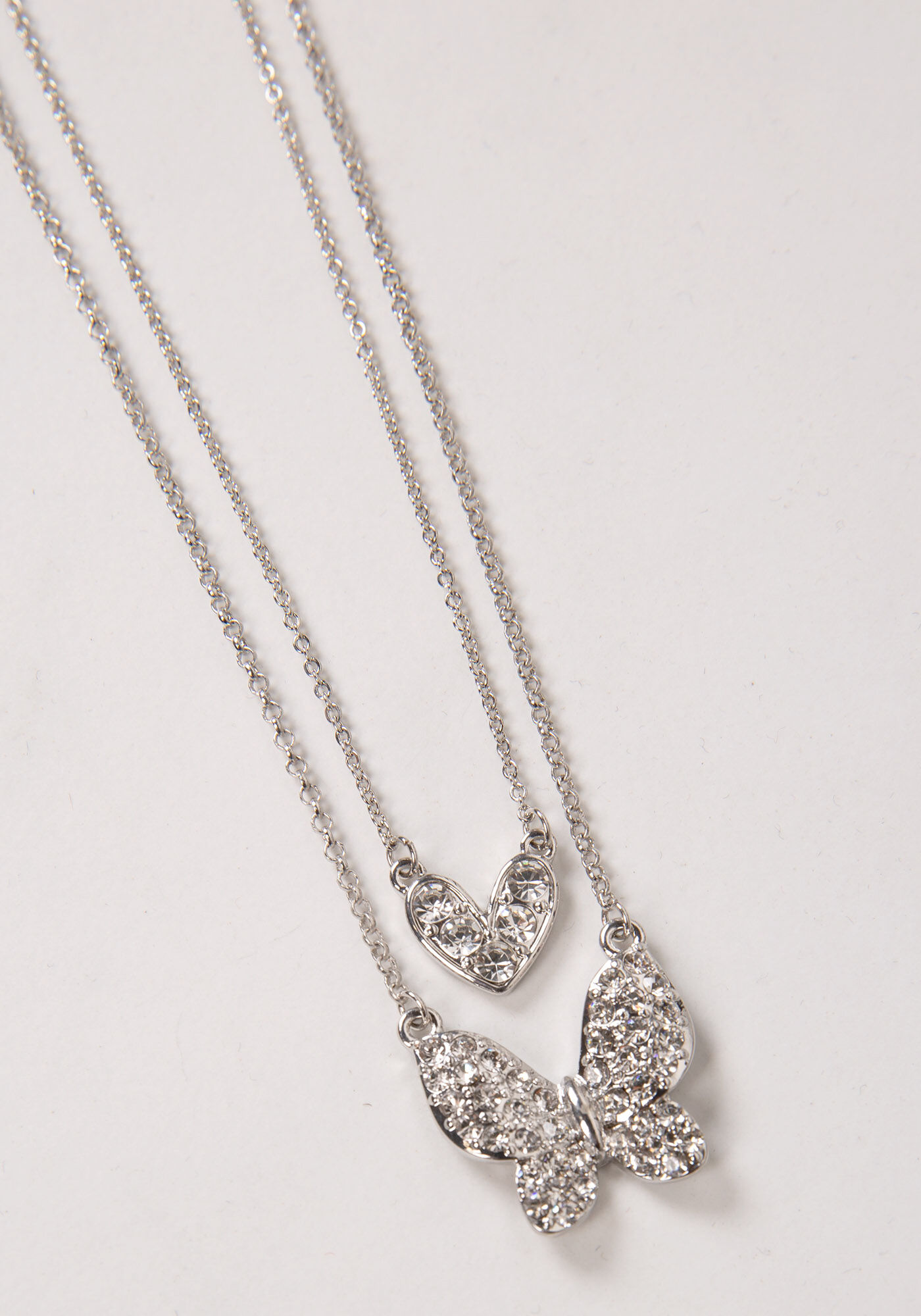 heart and butterfly pendants pack of 2 necklace Image 2