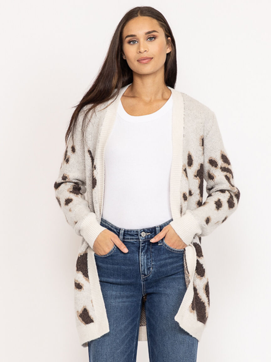 animal print cardigan