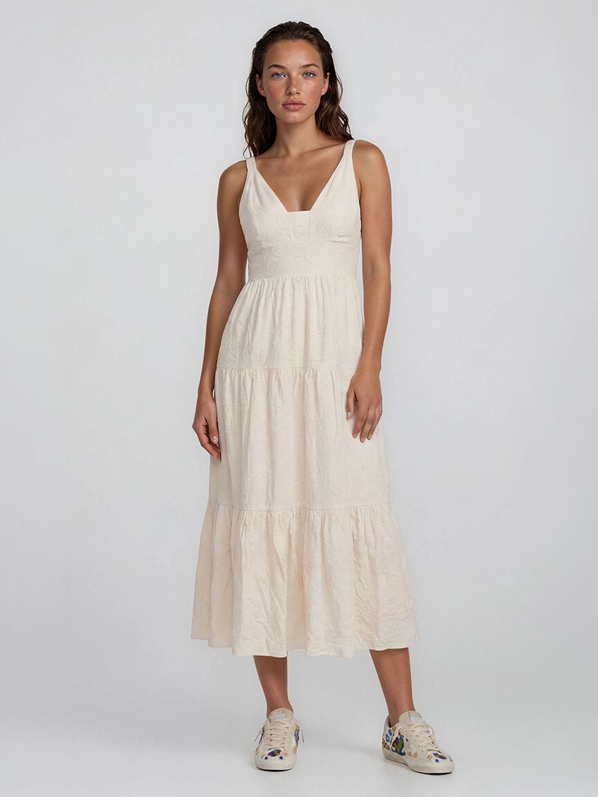 soutache embroidered maxi dress
