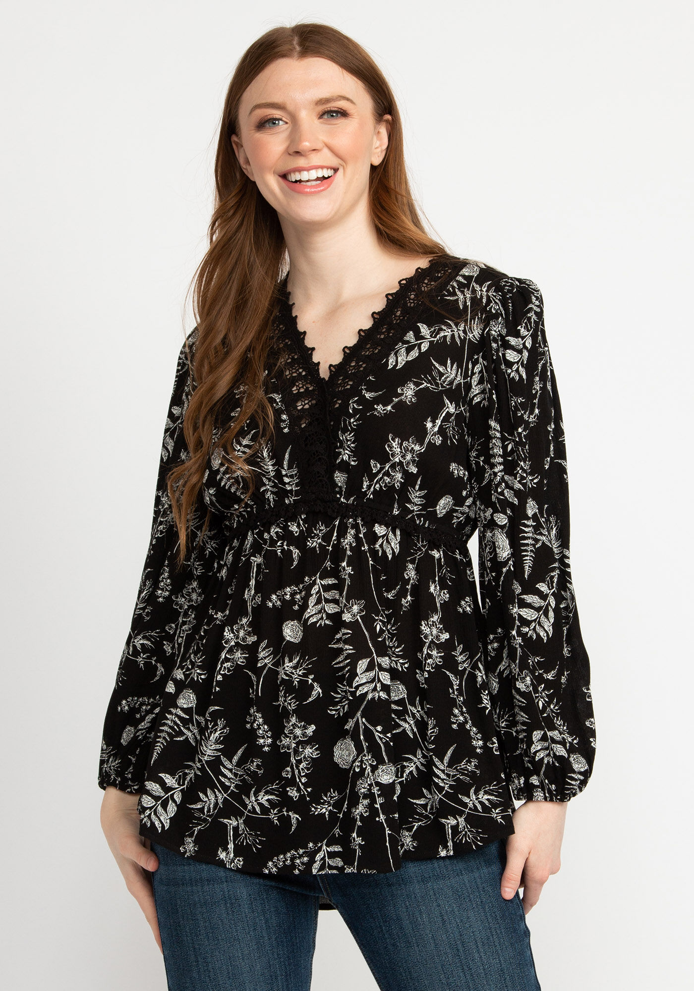 vienna crochet trim peasant blouse  Image 1