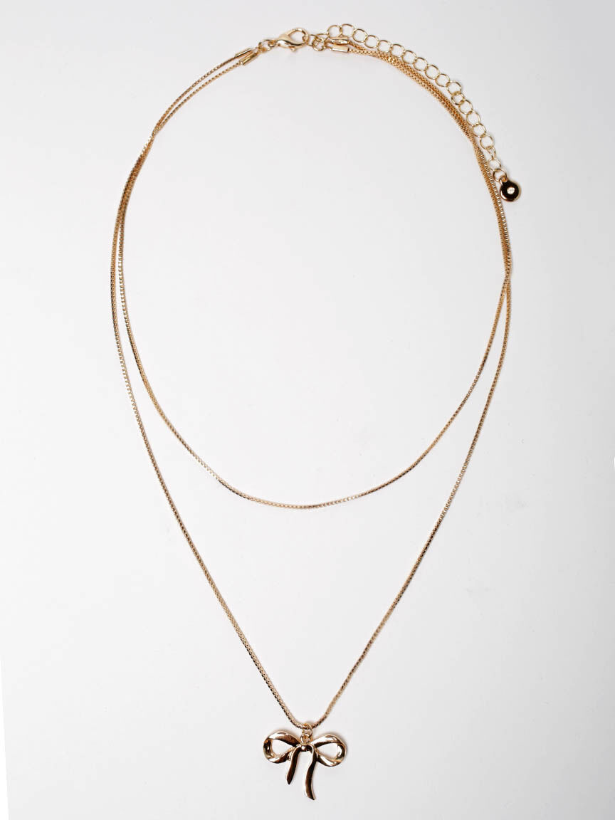 layered bow necklace Image 2