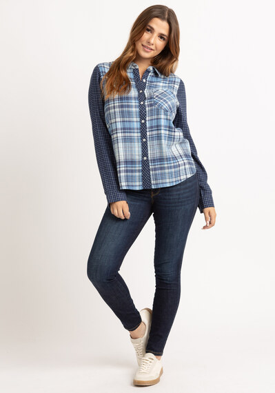 lily plaid button front shirt Image 3