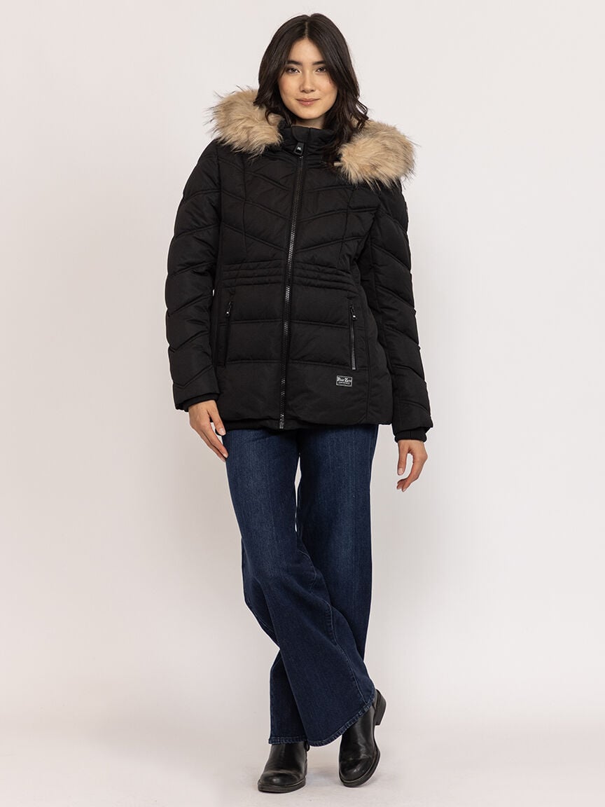 chevron quilted puffer jacket