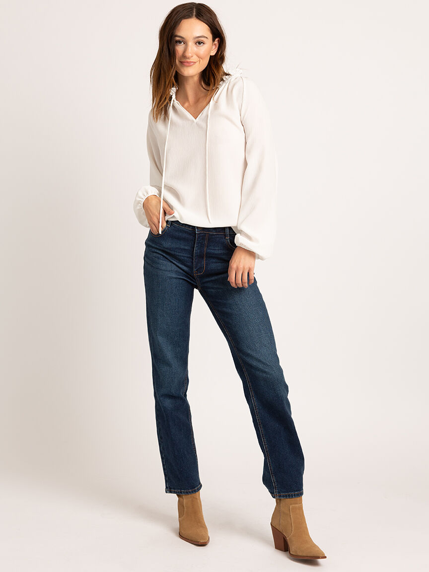 vanessa v-neck tie blouse Image 3