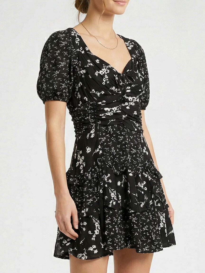 ruffle chiffon short dress