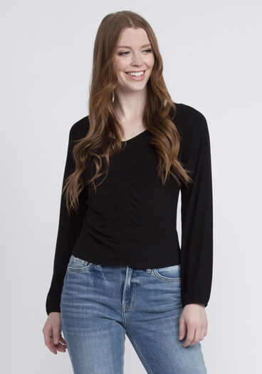 maddy channel front long sleeve, Black