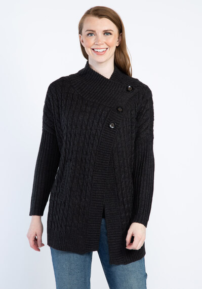 assymetrical cable sweater cardigan Image 1