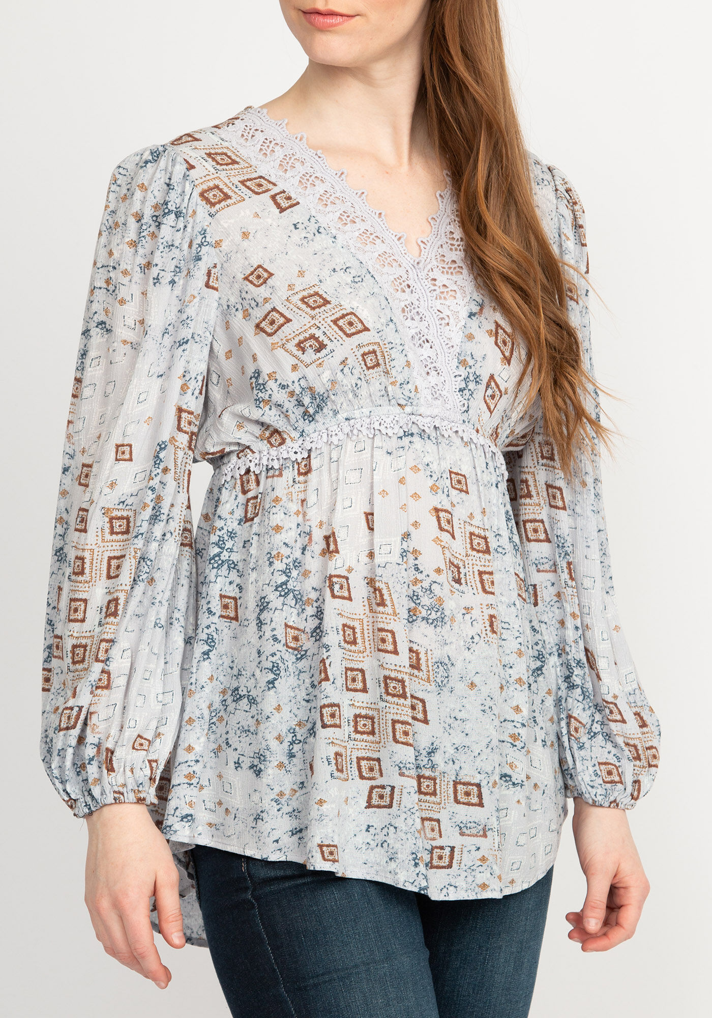 vienna crochet trim peasant blouse  Image 4