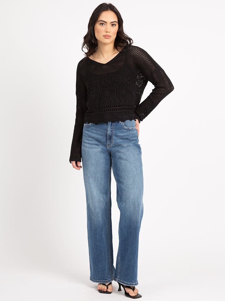 renata v-neck pointelle popover Image 3