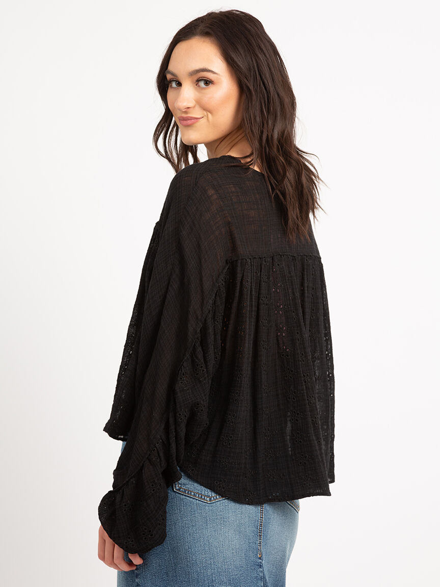 irina eyelet batwing blouse Image 3
