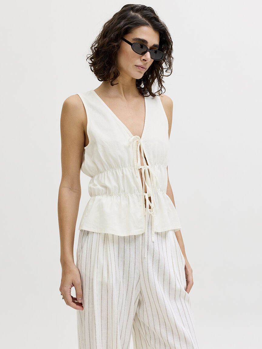 almira linen blend top Image 1