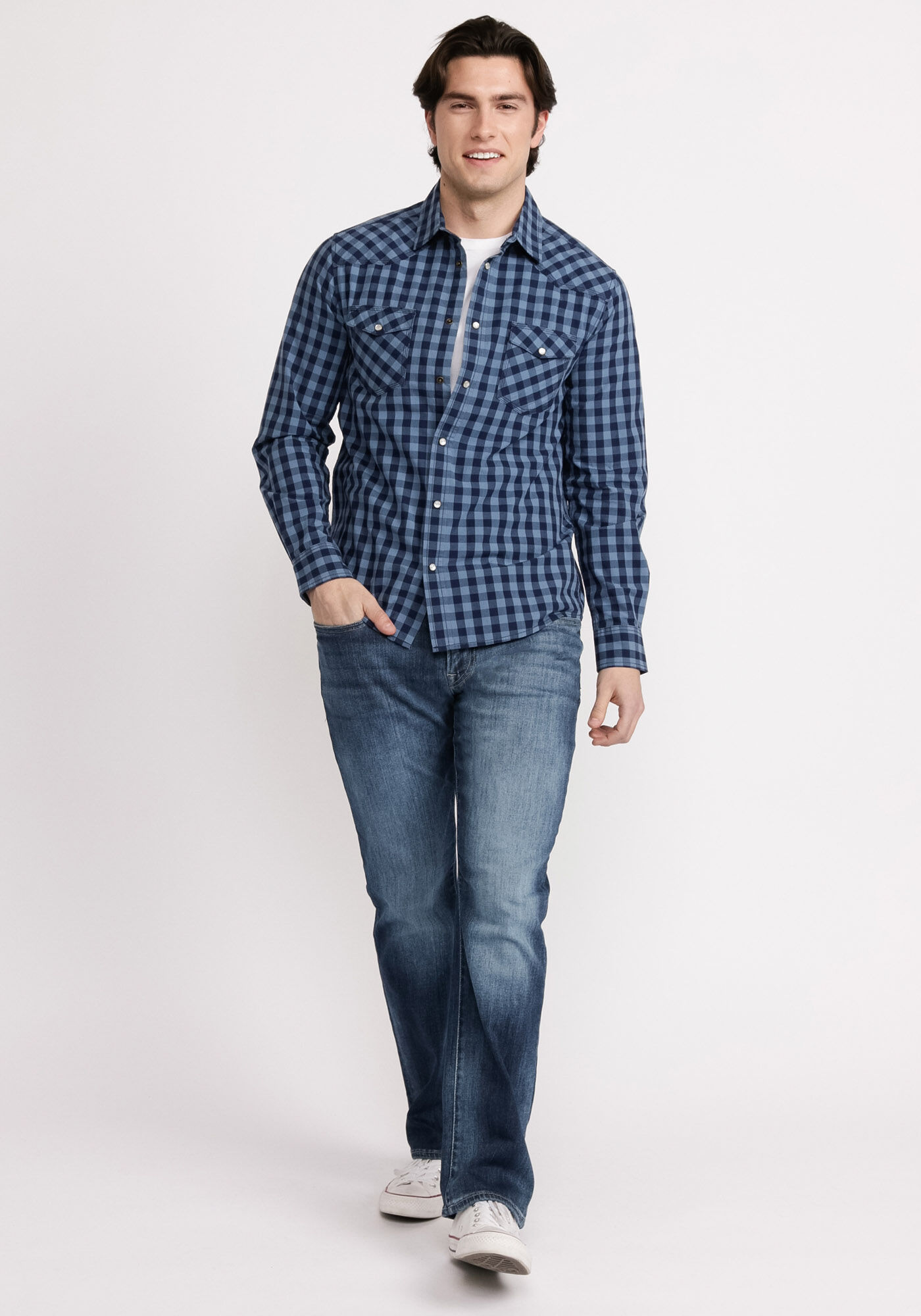 snake snap pocket long sleeve shirt Image 4