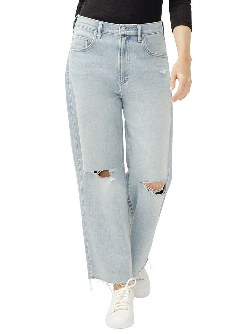 Be Easy High Rise Wide Leg Cropped Jeans