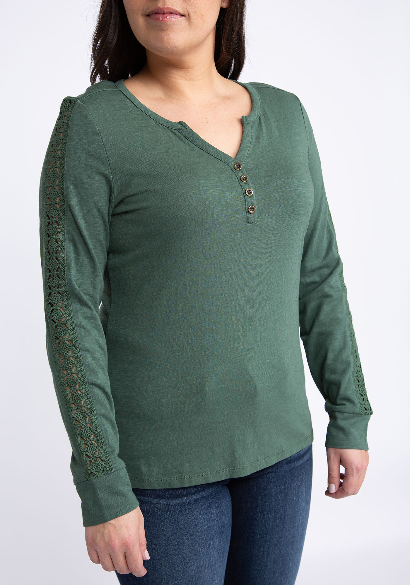 clementine crochet sleeve henley Image 4