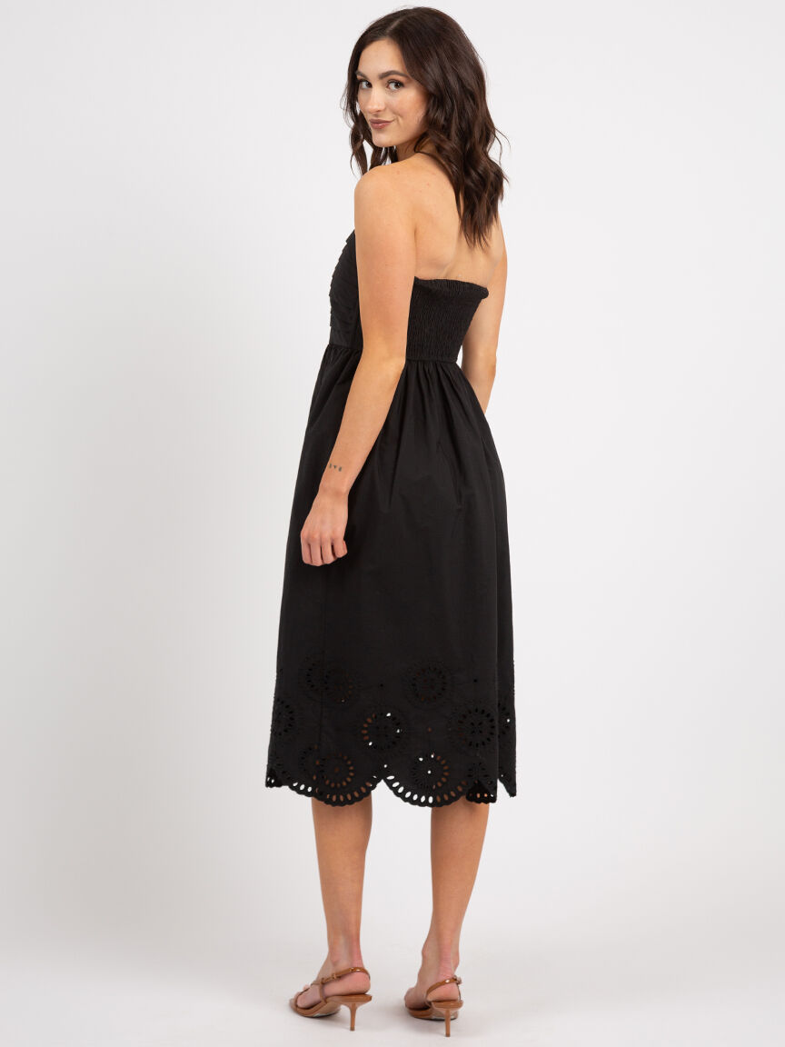 patsy pleated eyelet hem midi dress Image 3