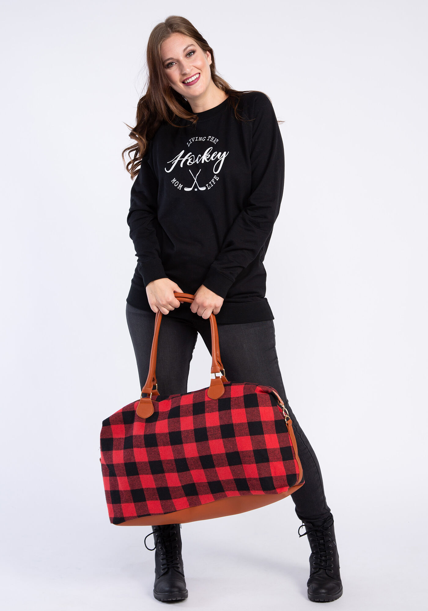 tnd buffalo plaid cotton travel bag Image 4