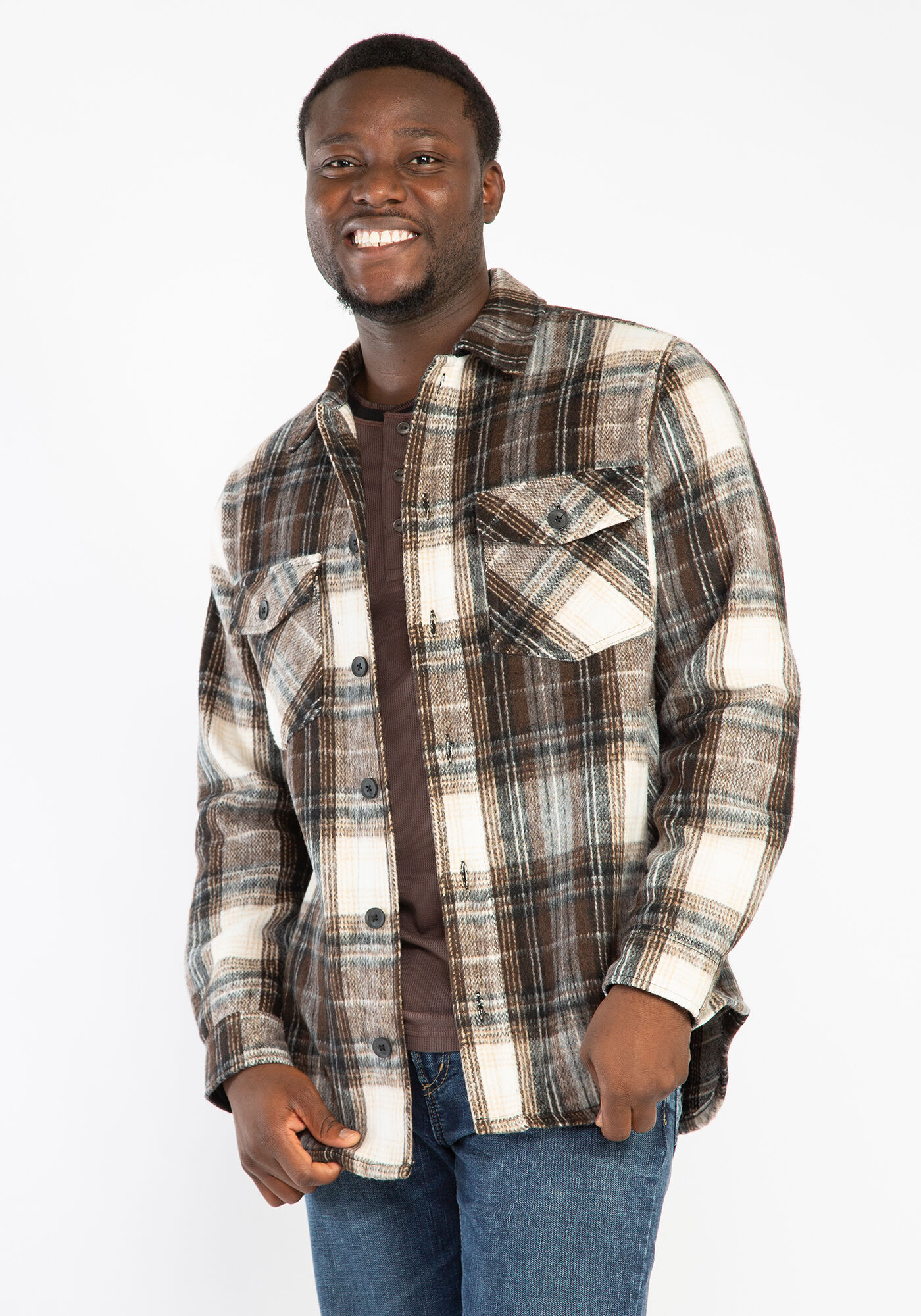 plaid shirt jacket Image 1
