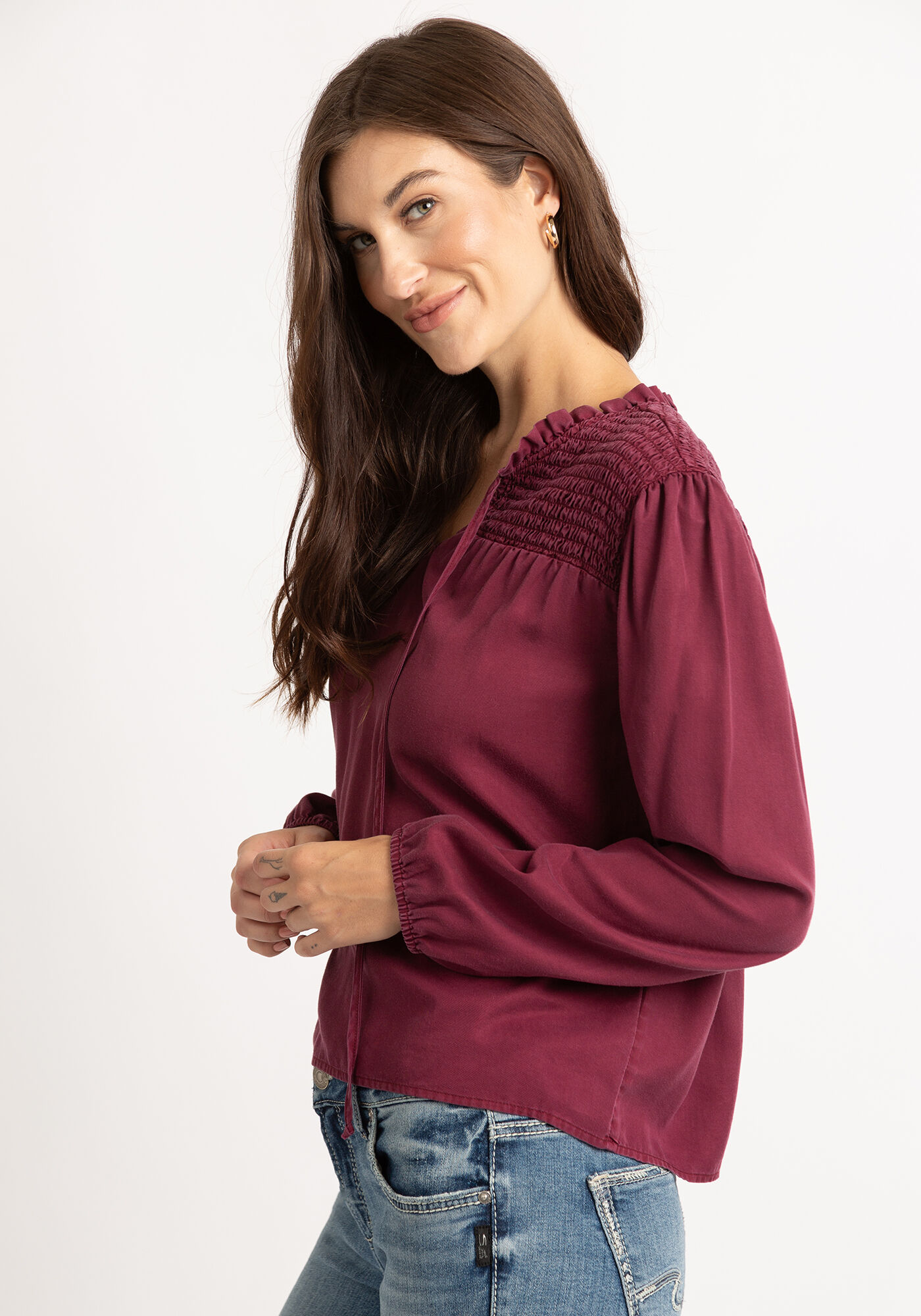 molly long sleeve tencel bouse Image 1