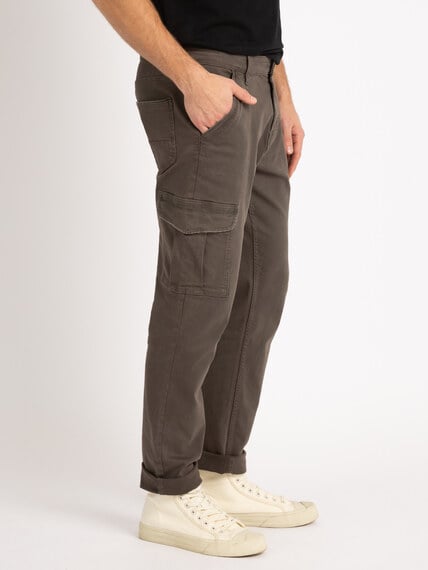 mens' slim straight army cargo pants Image 3