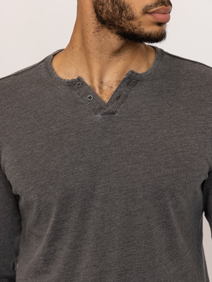 acid wash henley tee