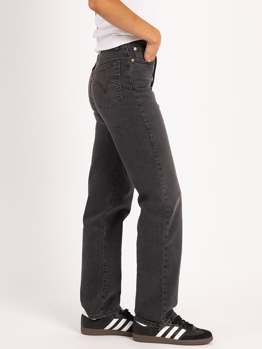 Levis black ribcage jeans clearance