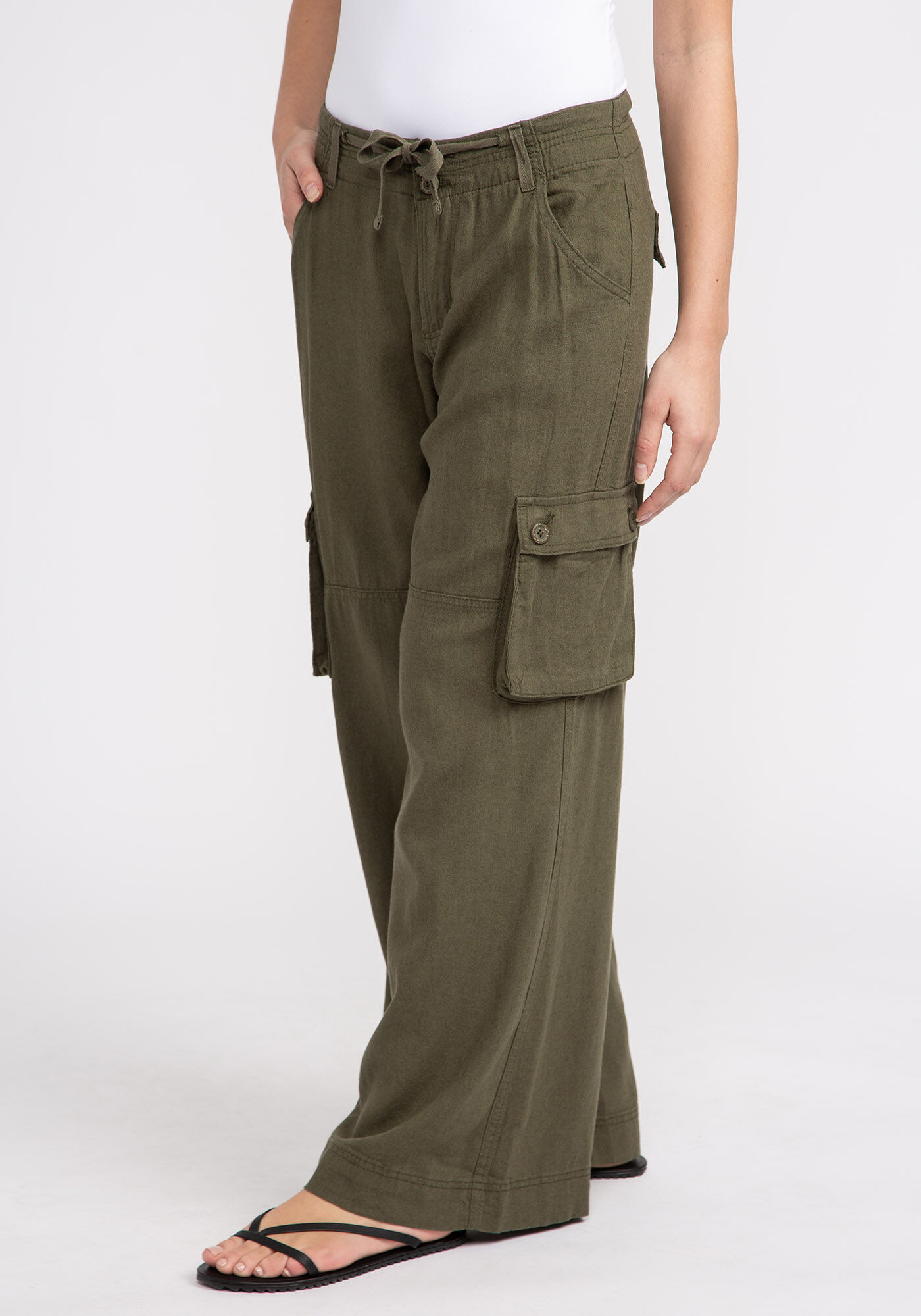 linen cargo beach pants Image 4