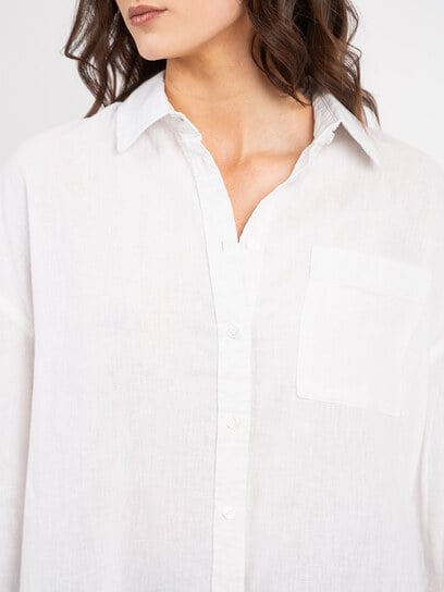 emma long sleeve button front 1pkt shirt