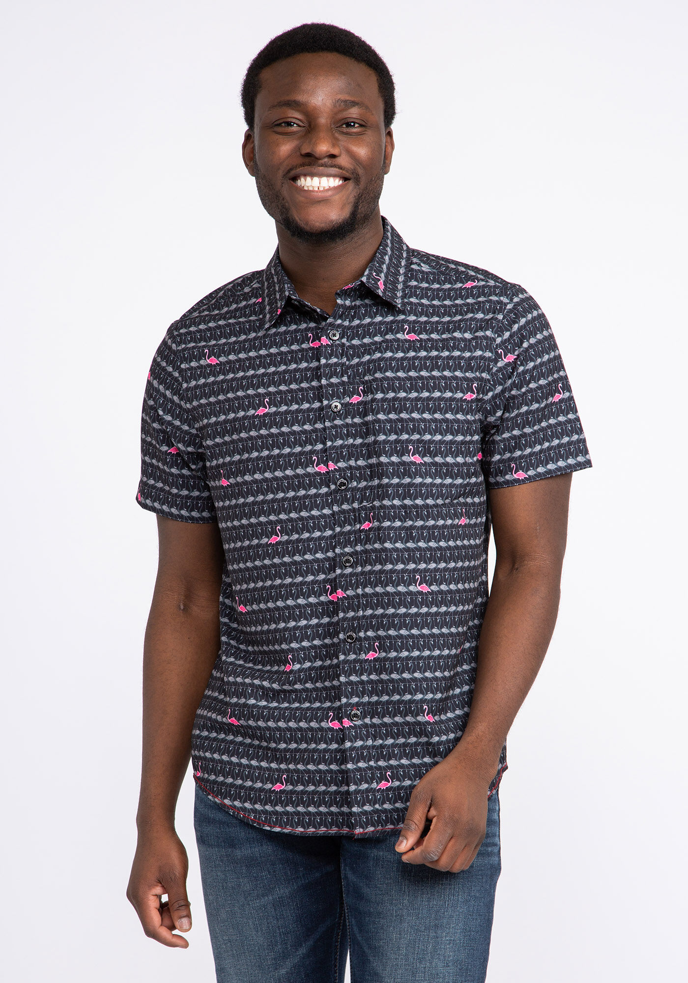 Flamingo short sleeve shirt store