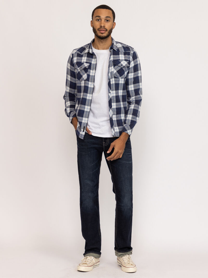 long sleeve plaid flannel shirt