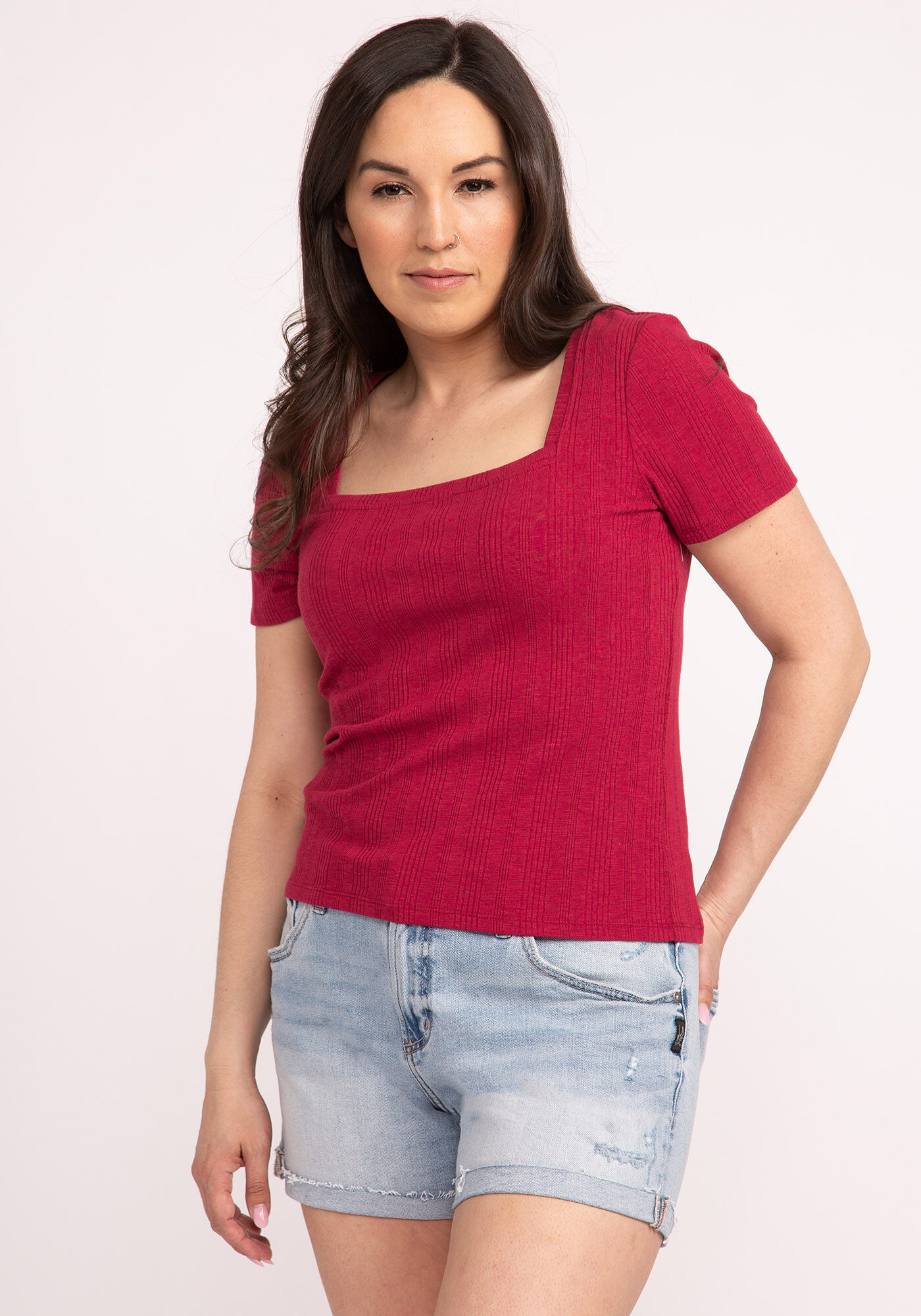 allegra square neck short sleeve top Image 1