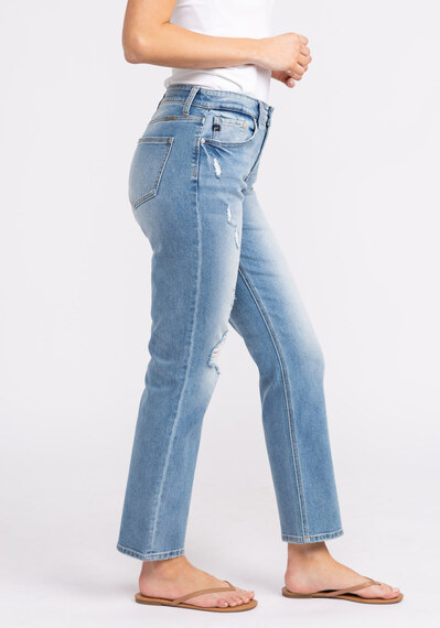 high rise slim straight jeans Image 3