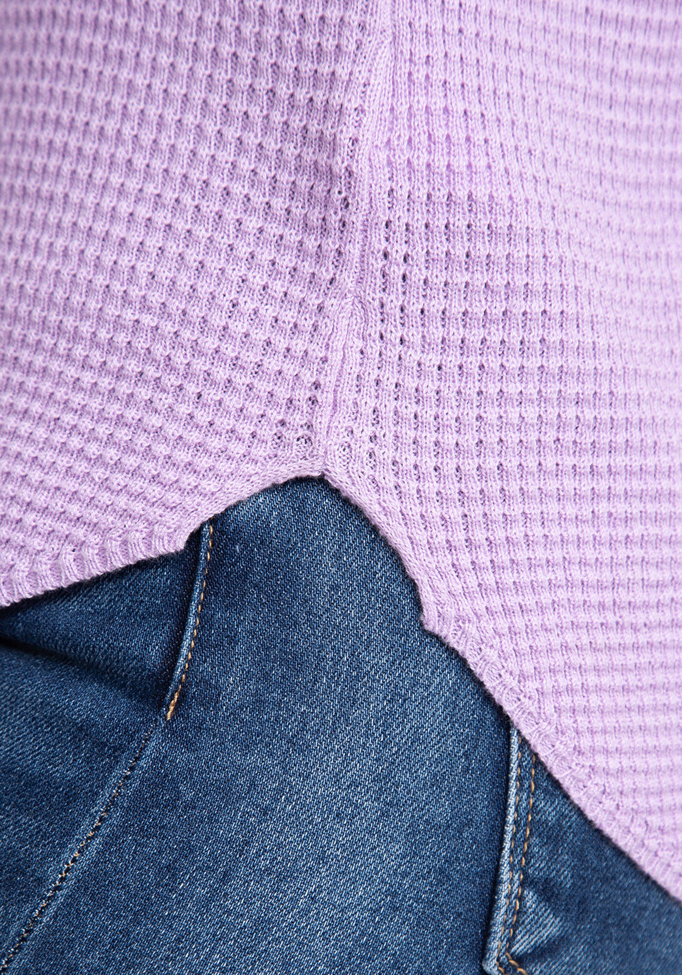 maria waffle crew neck sweater Image 5