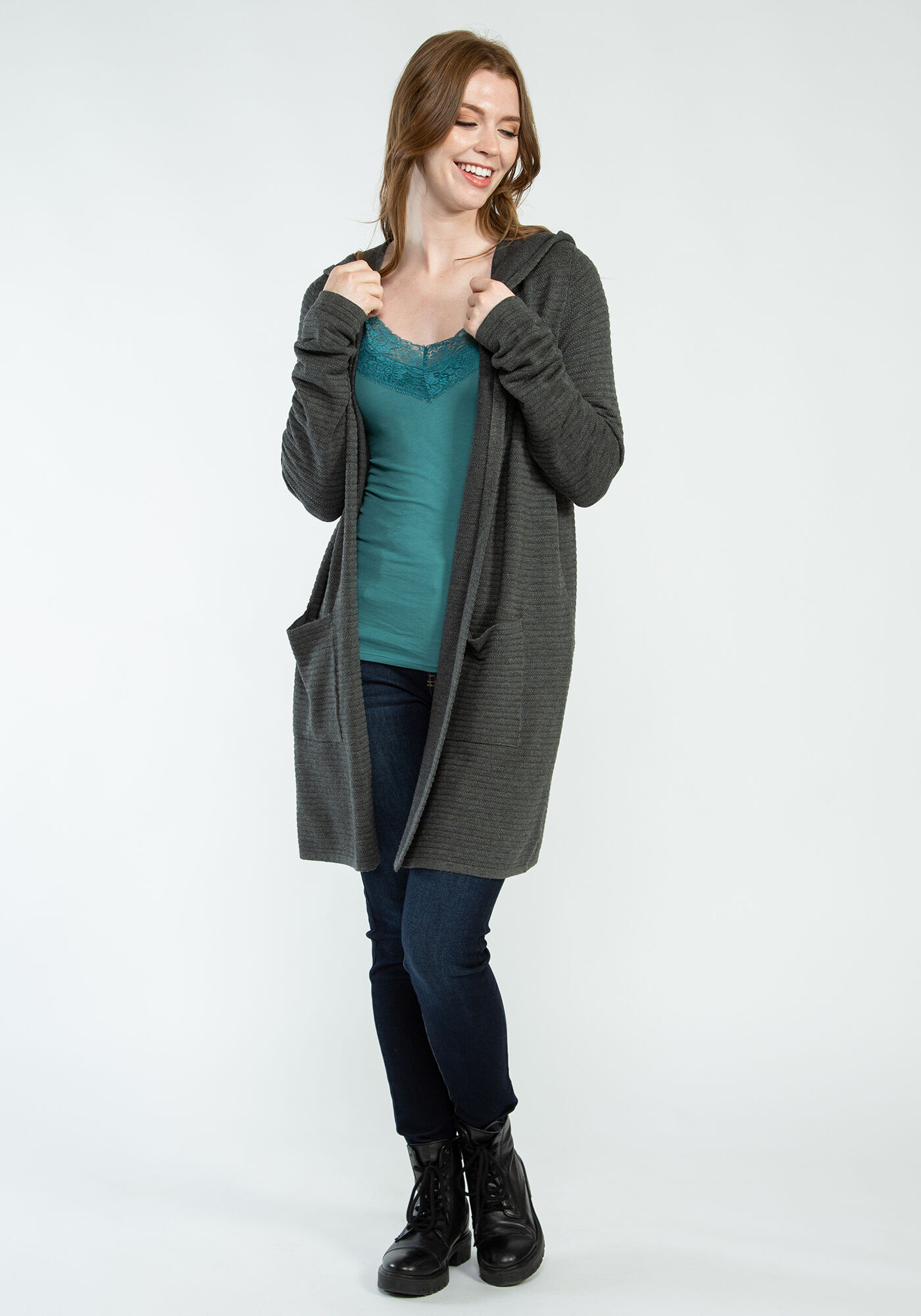niki hooded ottoman cardigan Image 1