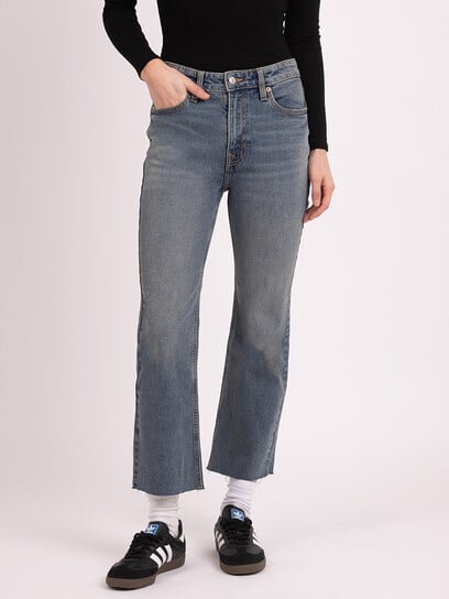 cropped flare jean medium authentic cropped flare jean medium authentic