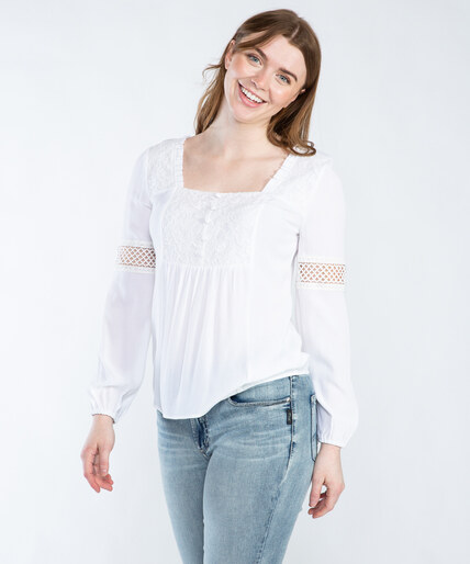 square neck lace trimmed blouse maggie Image 1