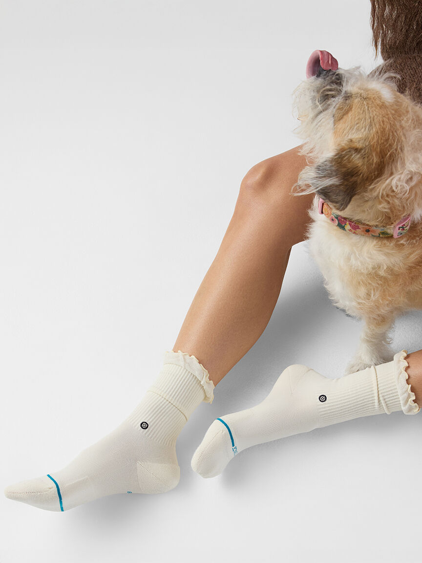 ruffle icon quarter socks