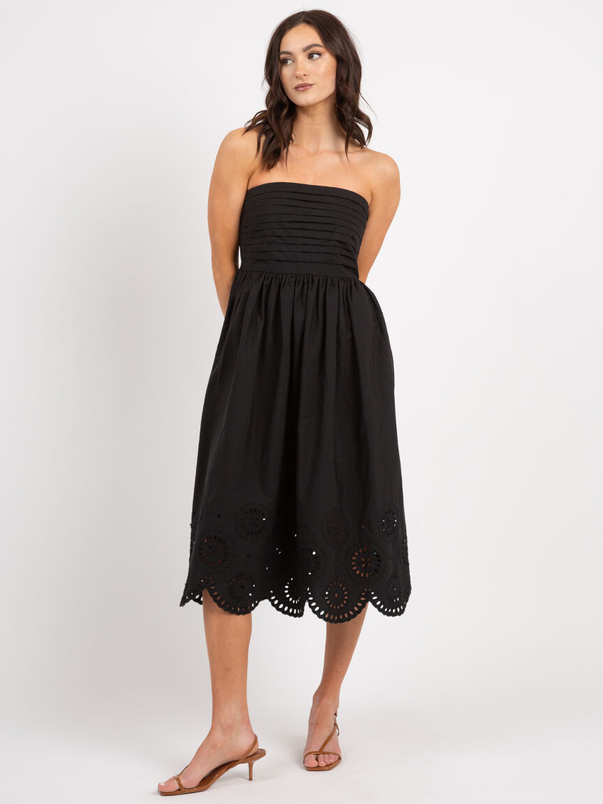 patsy pleated eyelet hem midi dress Image 4