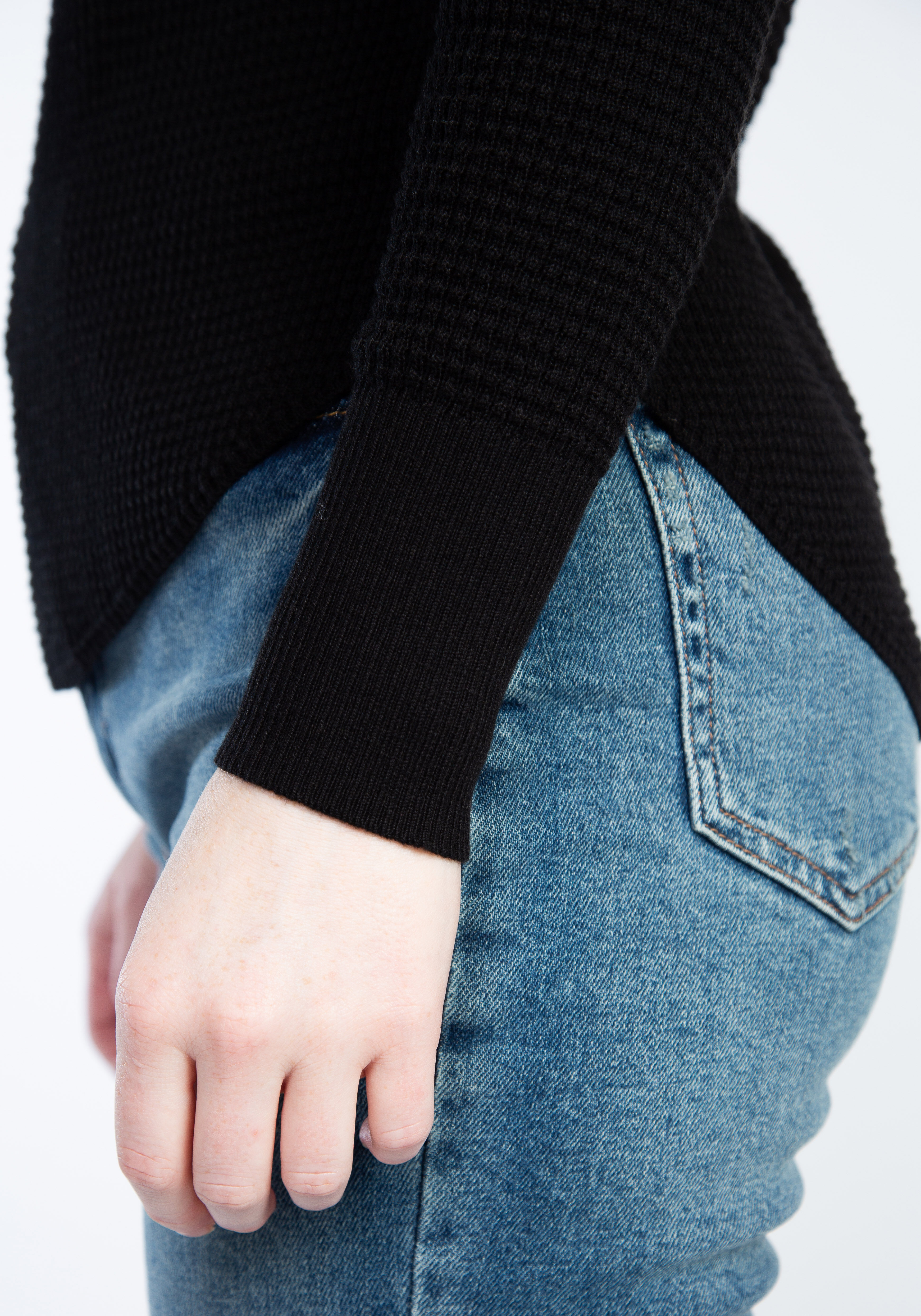 maria waffle crew neck sweater Image 6