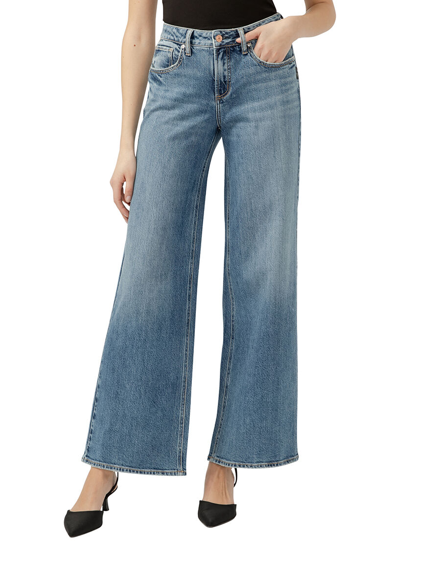 Suki Mid Rise Wide Leg Jeans