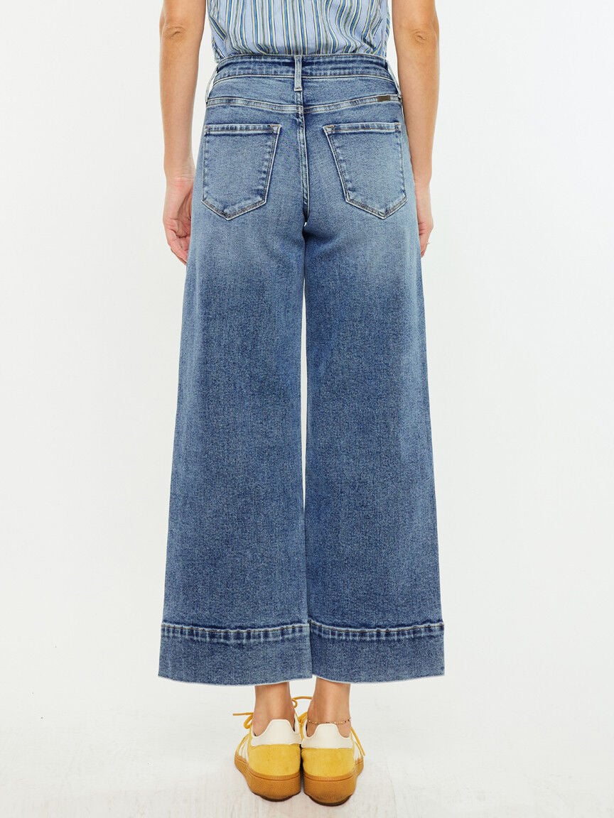 mid rise wide leg jean